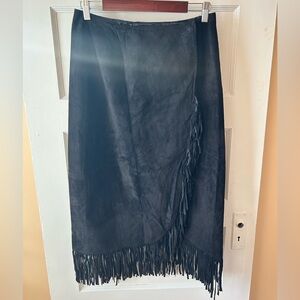 Vintage black suede skirt